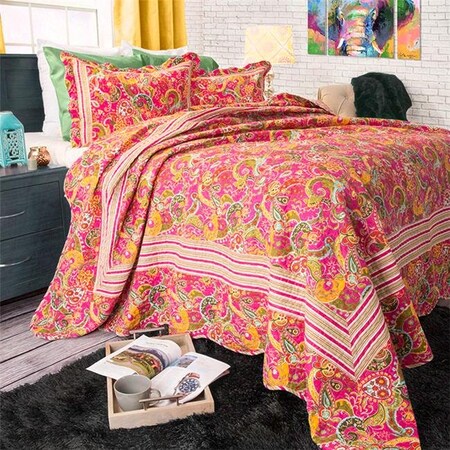 Lavish Home Lavish Home 66-10031-K 3 Piece King Size Paisley Quilt Set 66-10031-K
